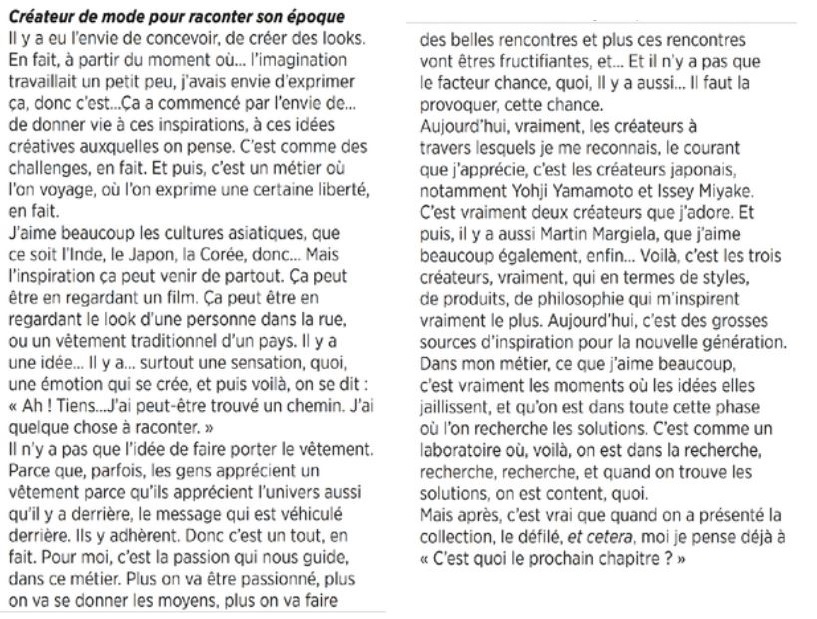 French conversation about becoming a fashion designer