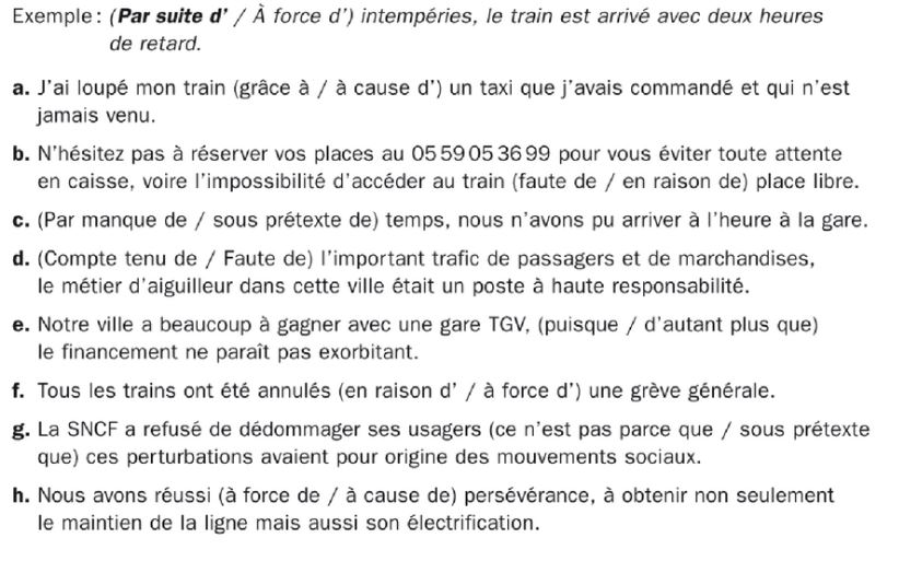 French transition words