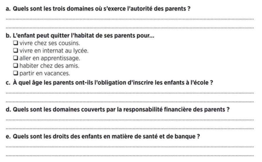 Practice DELF A2 - Parents Enfants