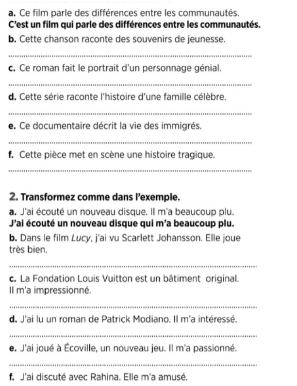 French practice exercise