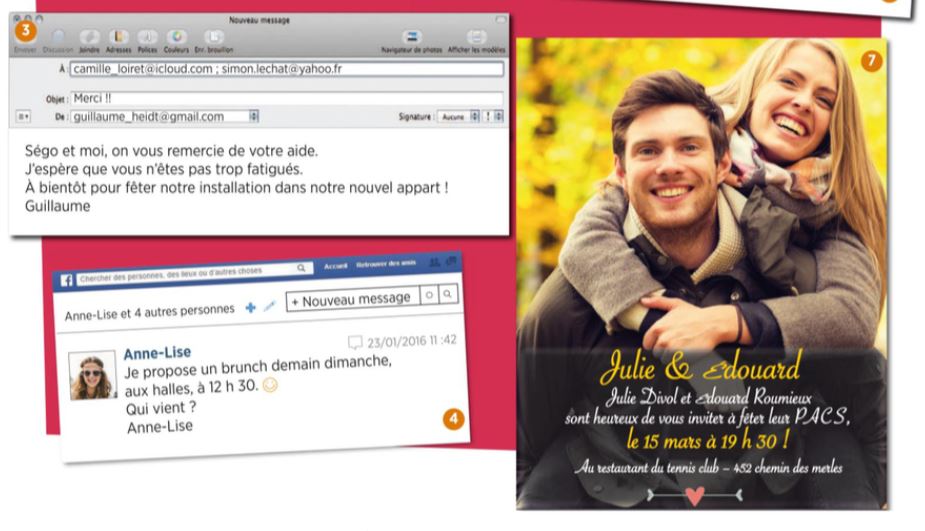 French messages invitation remerciement
